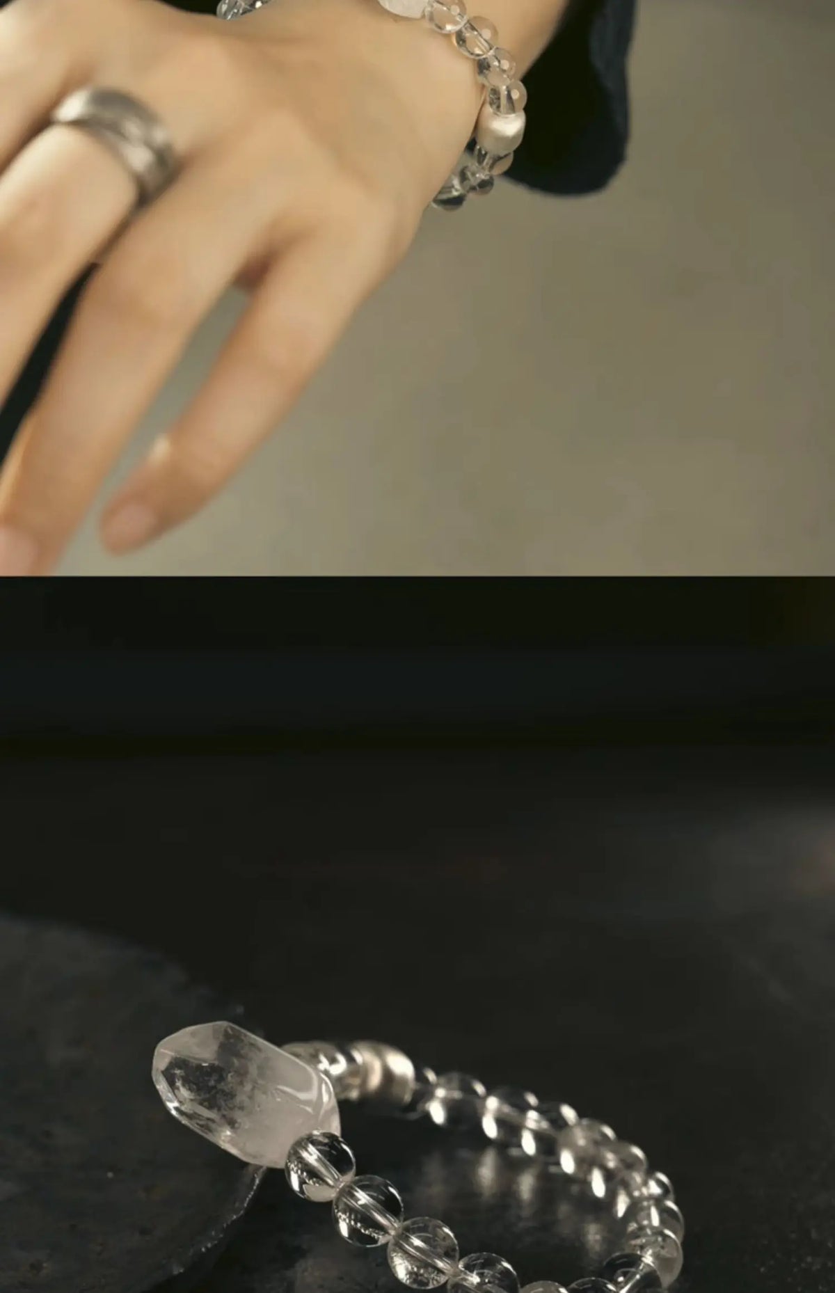 Bracelet Cristal de Roche et Ébène – Bijou Oriental Apaisant, 2 Modèles