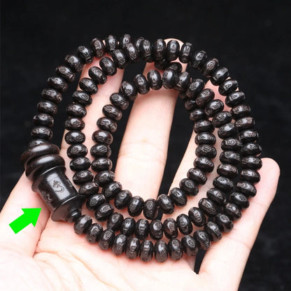 Collier Mala Tibétain 108 perles Ébène Naturel – Méditation Zen Bouddhiste
