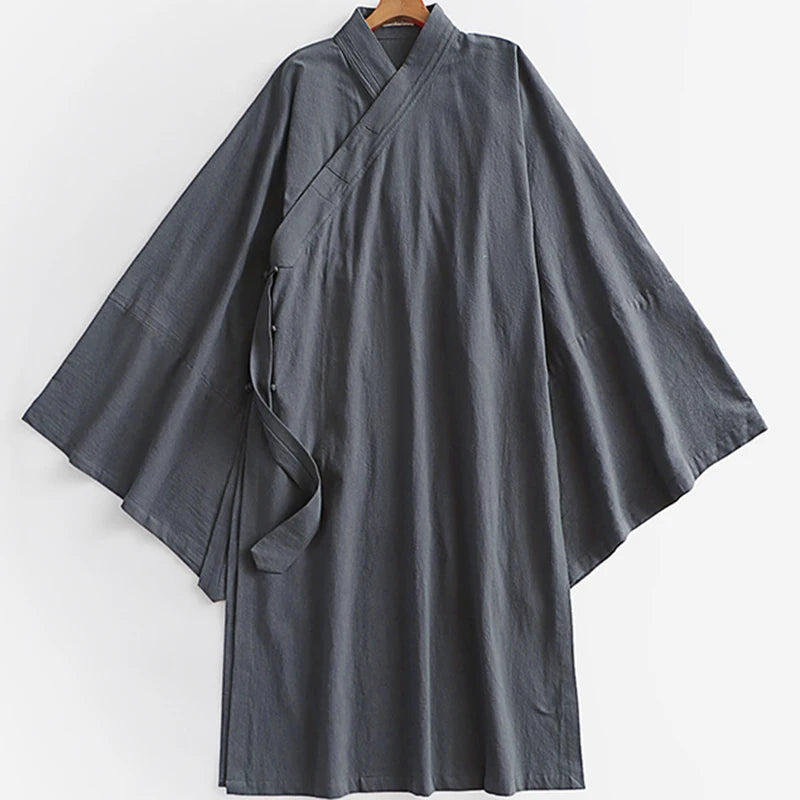 Kimono Cardigan Homme en Coton et Lin - Style Japonais Ample