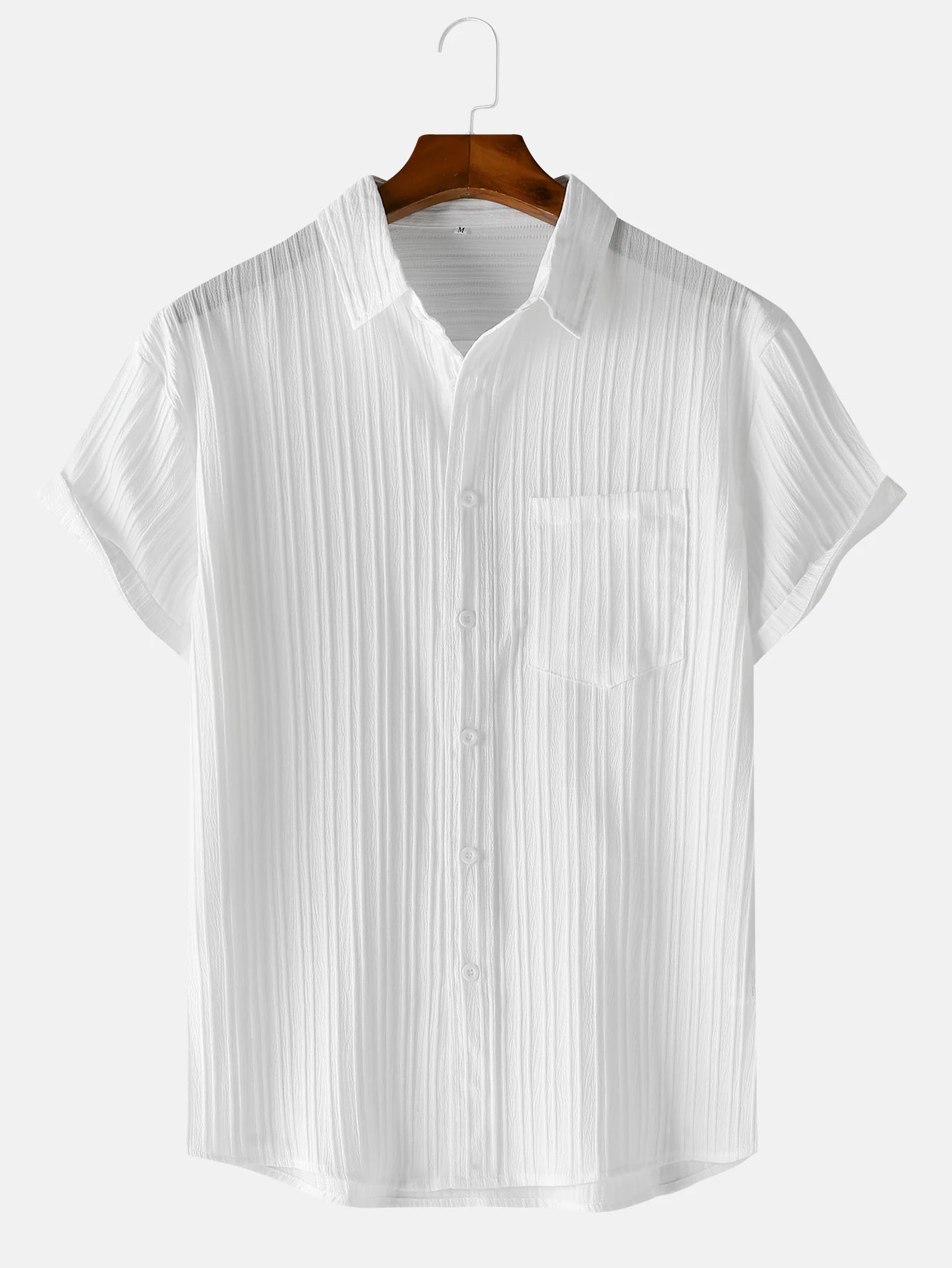 "Takumi"  Chemise homme en coton | Manches courtes, coupe droite et élégance minimaliste