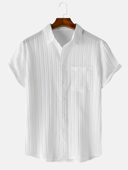 "Takumi"  Chemise homme en coton | Manches courtes, coupe droite et élégance minimaliste