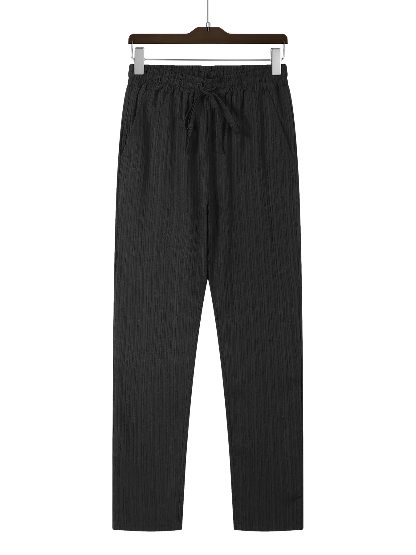 Ensemble Lin Décontracté Homme – Chemise Boutonnée et Pantalon Droit