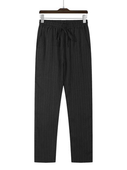 Ensemble Lin Décontracté Homme – Chemise Boutonnée et Pantalon Droit