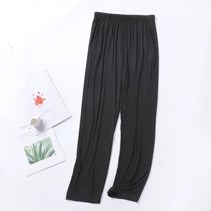 Bas de pyjama noir en modal ultra-doux, matière légère et respirante pour une détente absolue.