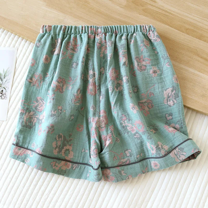 Short de Pyjama Japonais en Coton - Imprimé Vintage