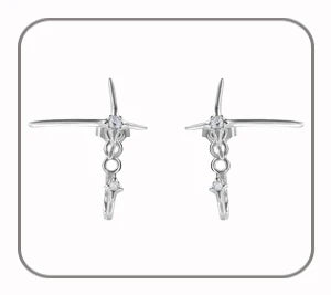 Bague d'Oreille Argent 925 Étoile et Zircon - Éclat Céleste