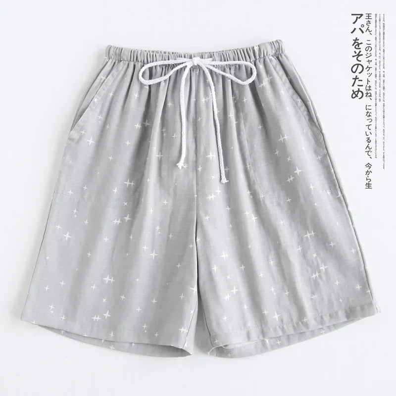 Short de Pyjama en Gaze de Coton - Style Japonais