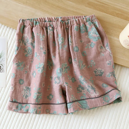 Short de Pyjama Japonais en Coton - Imprimé Vintage