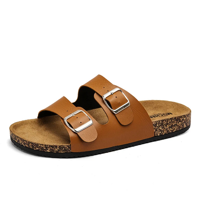 Sandales Mixtes en Cuir & Liège – Collection Sérénité