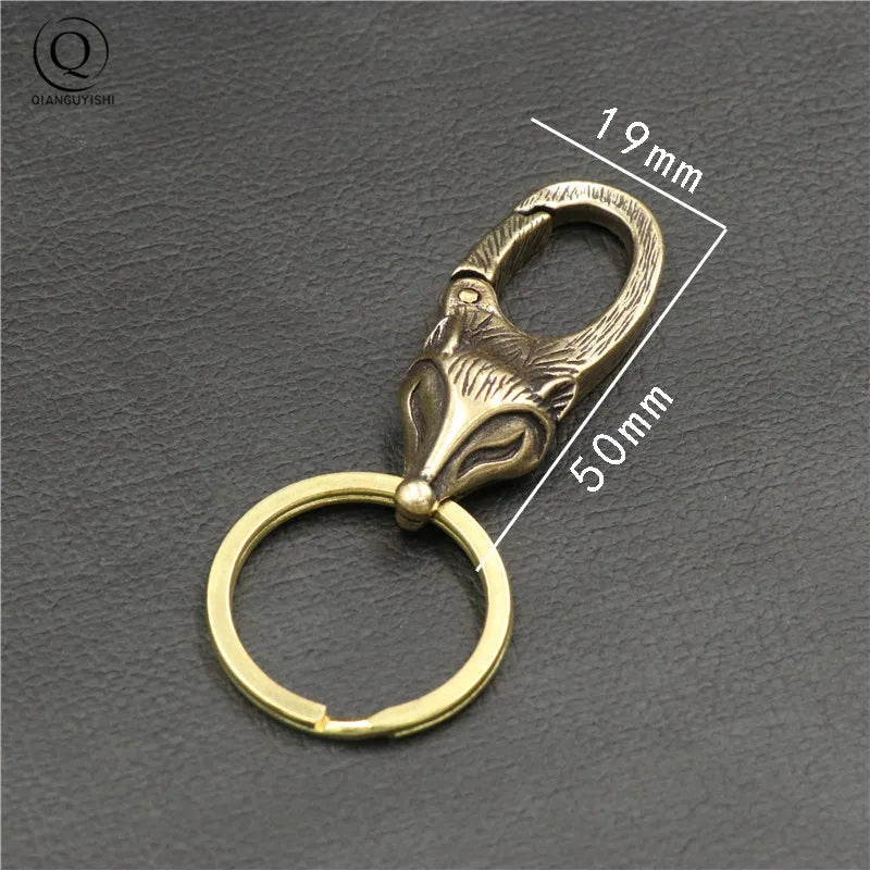 Porte-clés en Cuivre Artisanal Tête de Dragon
