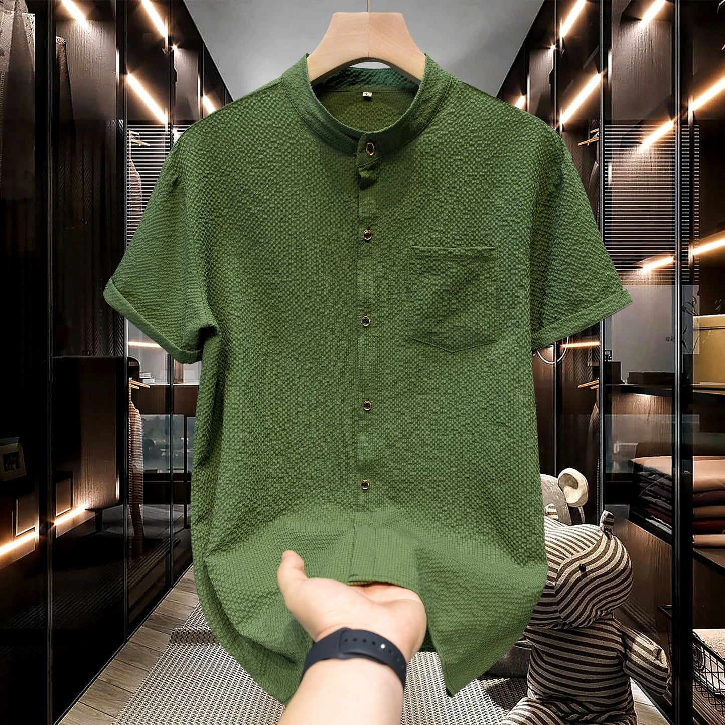 Chemise en Coton Col Mao Renji | Confort Zen