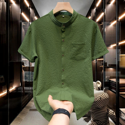 Chemise en Coton Col Mao Renji | Confort Zen