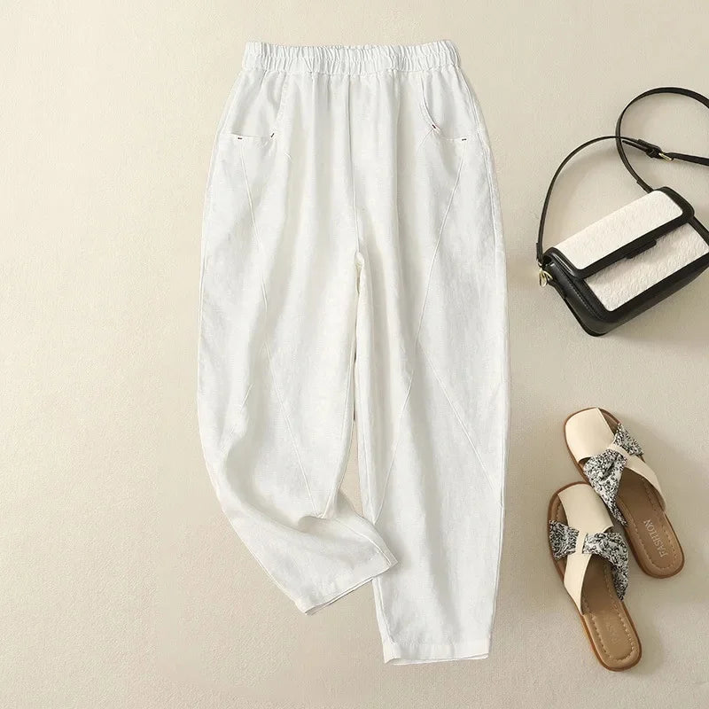 Pantalon Harem en Coton et Lin