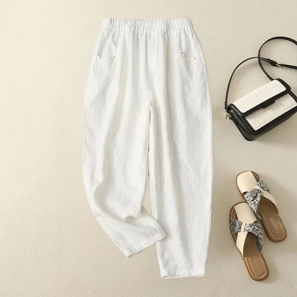 Pantalon Harem en Coton et Lin