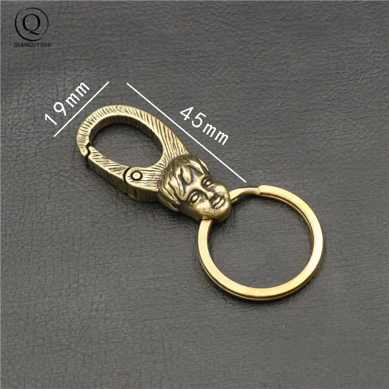 Porte-clés en Cuivre Artisanal Tête de Dragon