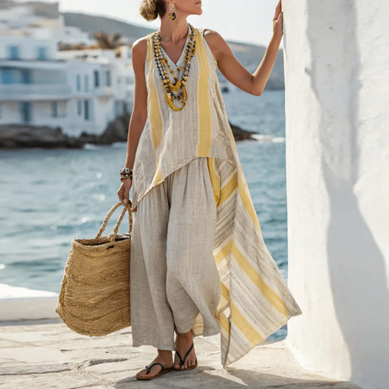 Ensemble Femme Coton Fluide Bohème – Chic Été Bord de Mer