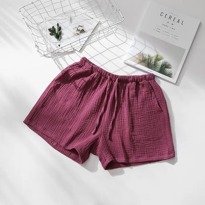 Short de Pyjama en Gaze de Coton