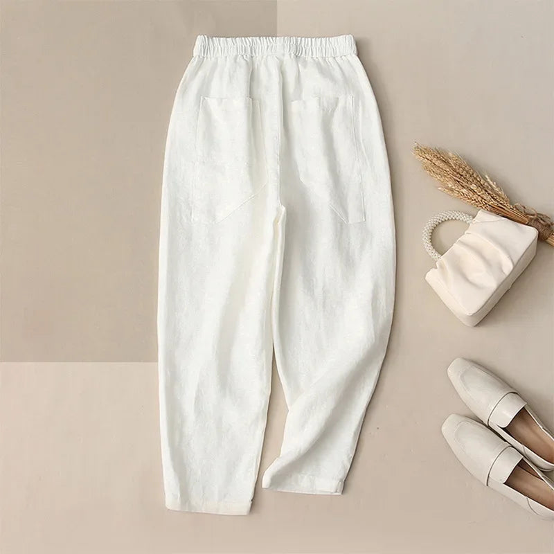 Pantalon Harem en Coton et Lin