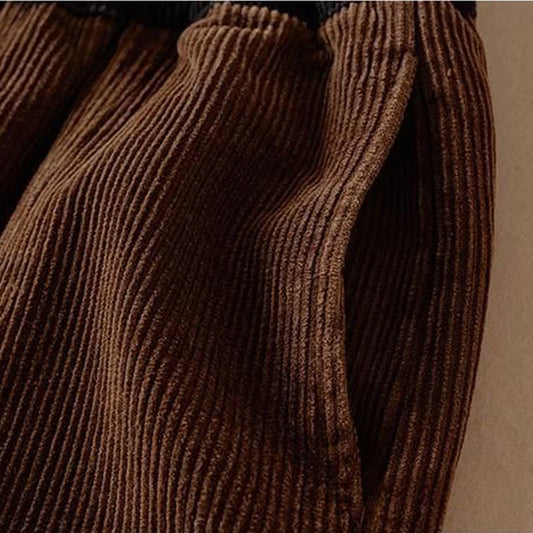 "Akane" Pantalon femme en velours côtelé | Sarouel taille haute, chaud et confortable