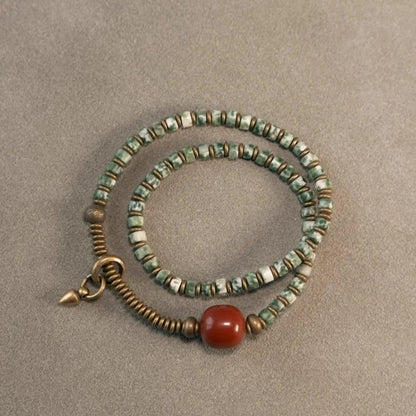 Bracelet Jaspe Paysage ou Jaspe Tacheté Vert ou Bleu – Perles Ethniques Unisexe