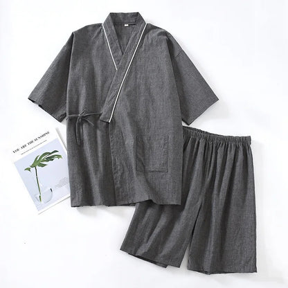 Pyjama Kimono Homme en Coton - Style Japonais Zen