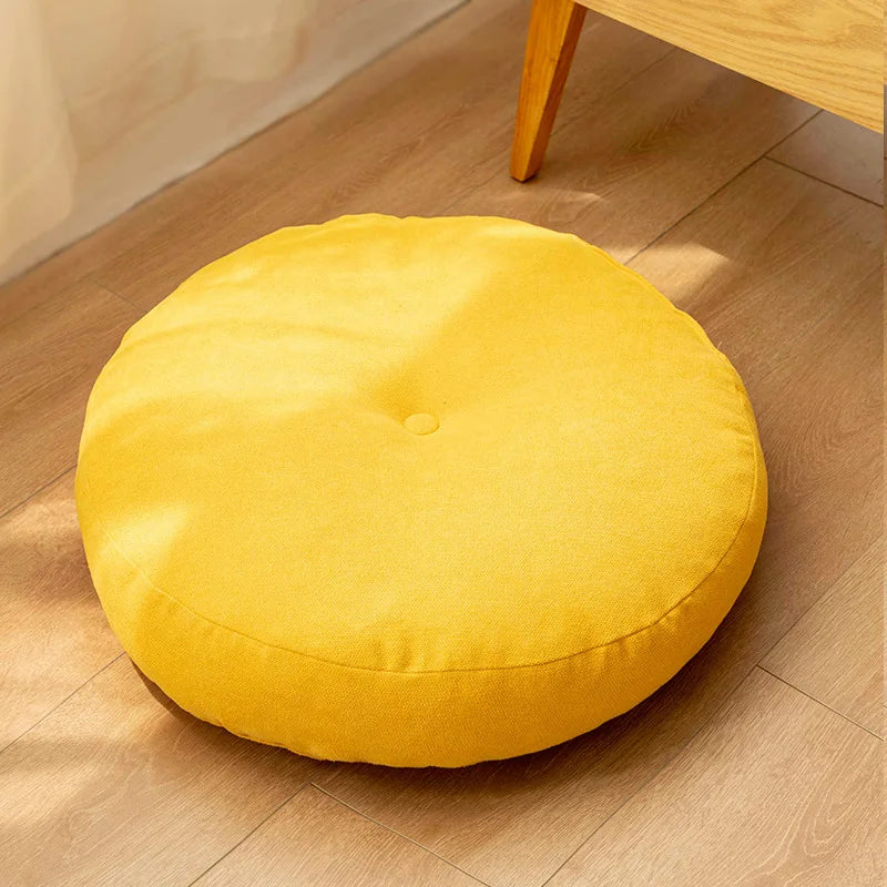 Coussin de Yoga Rond en Coton Naturel | Douceur & Relaxation