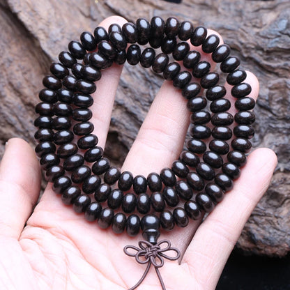 Collier Mala Tibétain 108 perles Ébène Naturel – Méditation Zen Bouddhiste