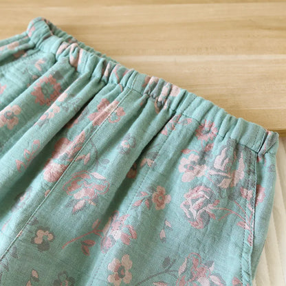 Short de Pyjama Japonais en Coton - Imprimé Vintage
