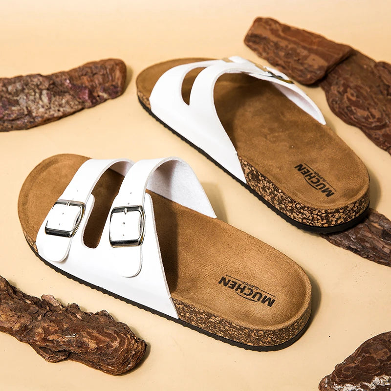 Sandales Mixtes en Cuir & Liège – Collection Sérénité