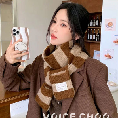 Écharpe en Maille Épaisse à Rayures