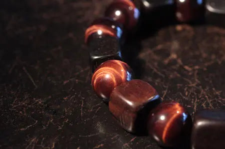 Bracelet Oeil de Tigre 10 mm et Bois d'Ébène – Amulette de Prospérité Homme et Femme