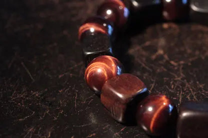 Bracelet Oeil de Tigre 10 mm et Bois d'Ébène – Amulette de Prospérité Homme et Femme