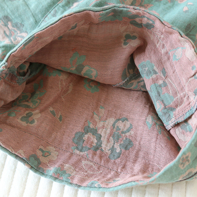 Short de Pyjama Japonais en Coton - Imprimé Vintage