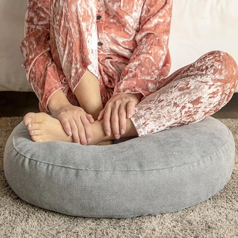 Coussin de Yoga Rond en Coton Naturel | Douceur & Relaxation