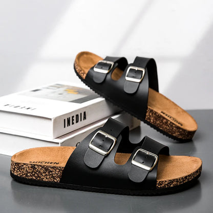 Sandales Mixtes en Cuir & Liège – Collection Sérénité
