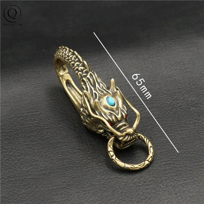 Porte-clés en Cuivre Artisanal Tête de Dragon