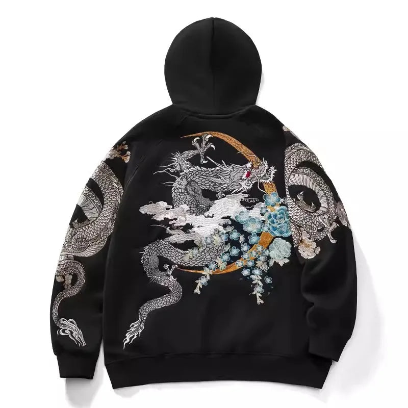 Sweat à Capuche Brodé Japonais