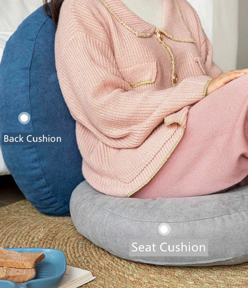 Coussin de Yoga Rond en Coton Naturel | Douceur & Relaxation