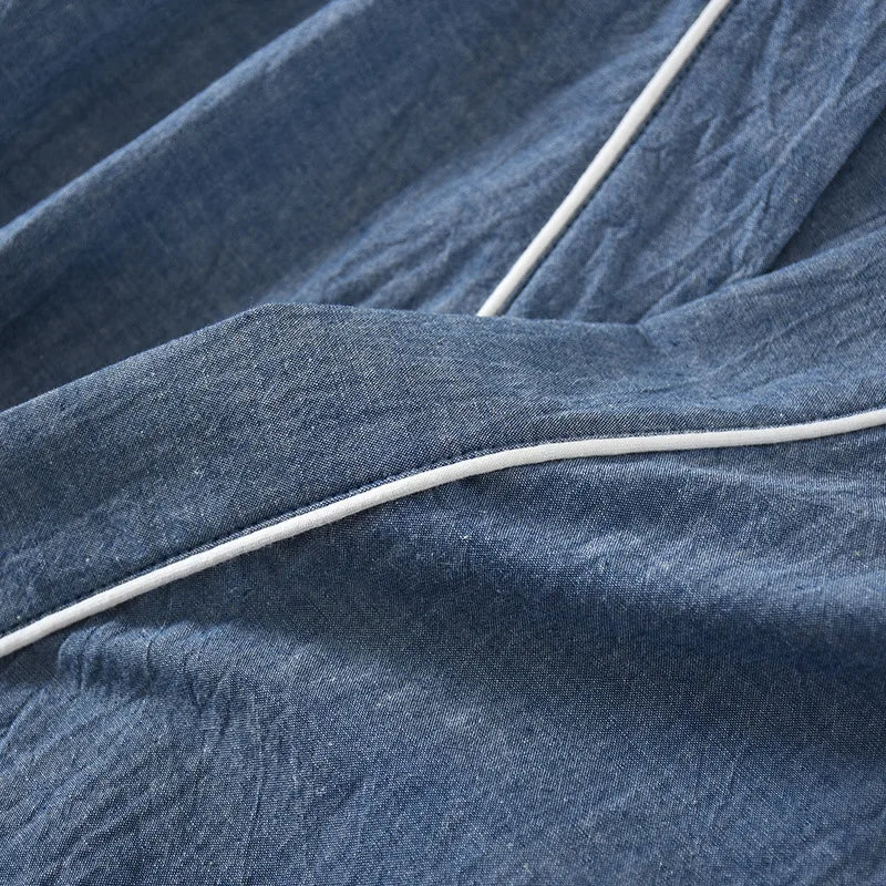 Vue d'ensemble des trois coloris disponibles pour ce pyjama kimono en coton léger et confortable.