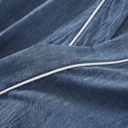 Vue d'ensemble des trois coloris disponibles pour ce pyjama kimono en coton léger et confortable.