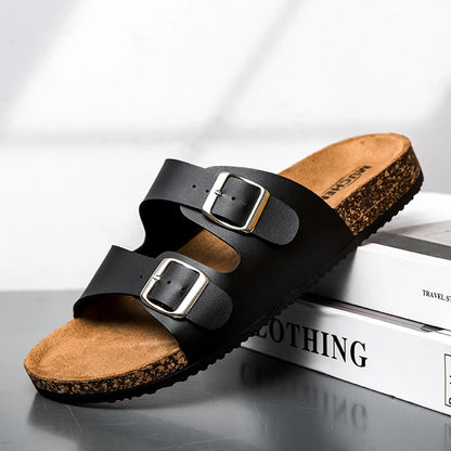 Sandales Mixtes en Cuir & Liège – Collection Sérénité