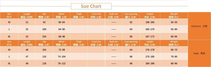 Tableau des tailles détaillé pour shorts de pyjama homme et femme avec mesures en centimètres.