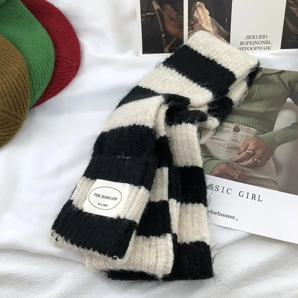 Écharpe en Maille Épaisse à Rayures