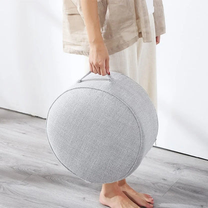 Coussin de Yoga Rond en Lin et PEP | Soutien & Confort Premium
