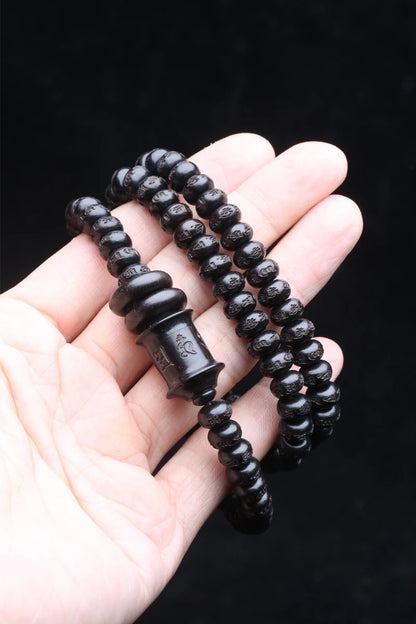 Collier Mala Tibétain 108 perles Ébène Naturel – Méditation Zen Bouddhiste