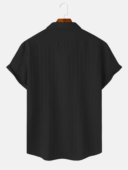 "Takumi"  Chemise homme en coton | Manches courtes, coupe droite et élégance minimaliste