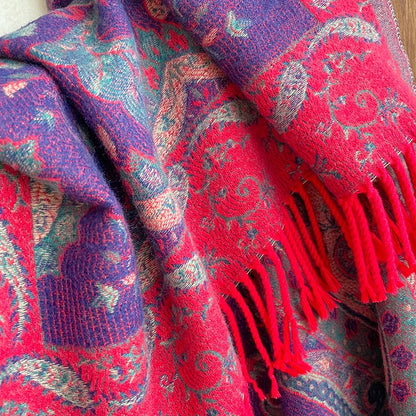 Écharpe Jacquard à Motifs Floraux - Style Bohème & Douceur