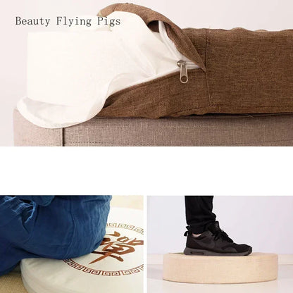 Coussin Méditation en Lin et Coton | Soutien Zen & Élégance