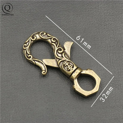 Porte-clés en Cuivre Artisanal Tête de Dragon