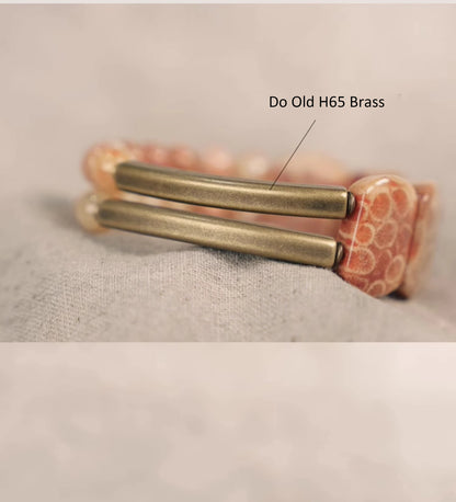 Bracelet Pierre Rouge Naturelle et Perles de Laiton – Bijou Yoga et Sérénité Unisexe